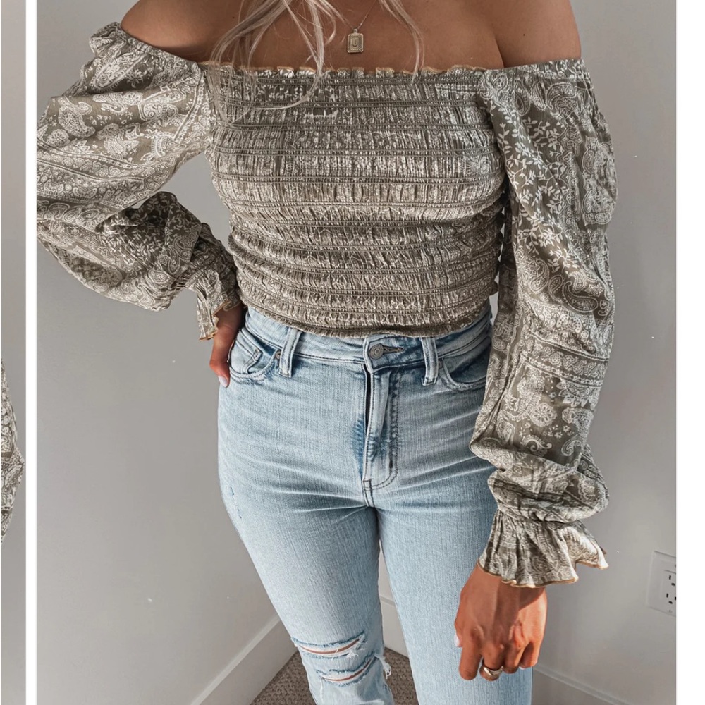 Patchwork smocked blouse